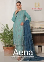 Seafoam Teal Radiance // Bin Hammeed Luxury Chiffon – EKR-1480 (Unstiched) - Image 4